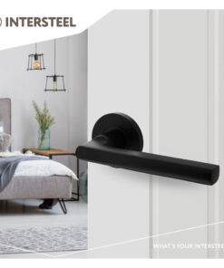 Intersteel Deurkruk Hoek 90°-vlak op rozet Ø55x8 mm aluminium zwart 6 0023.010502 9