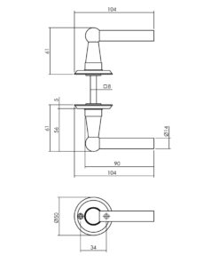 Intersteel Deurkruk L/L Bol met ronde rozet ø50x5 mm mat zwart 5 0023.044602 2