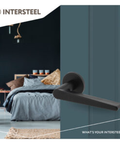 Intersteel Deurkruk Tiga met rozet ø49x7 mm mat zwart 5 0023.046502 9
