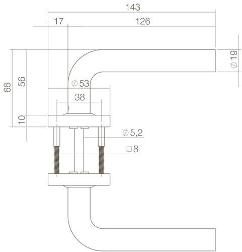 Intersteel Deurkruk Luzern op rozet mat zwart 3 0023.057002 2