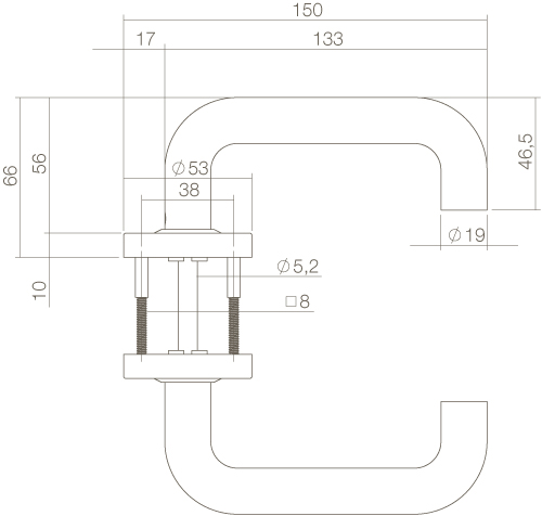 Intersteel Deurkruk Bern op rozet mat zwart 3 0023.057302 2
