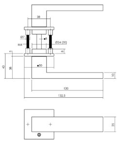Intersteel Deurkruk Amsterdam op vierkante rozet 50x50x5 mm mat zwart 5 0023.092302 2