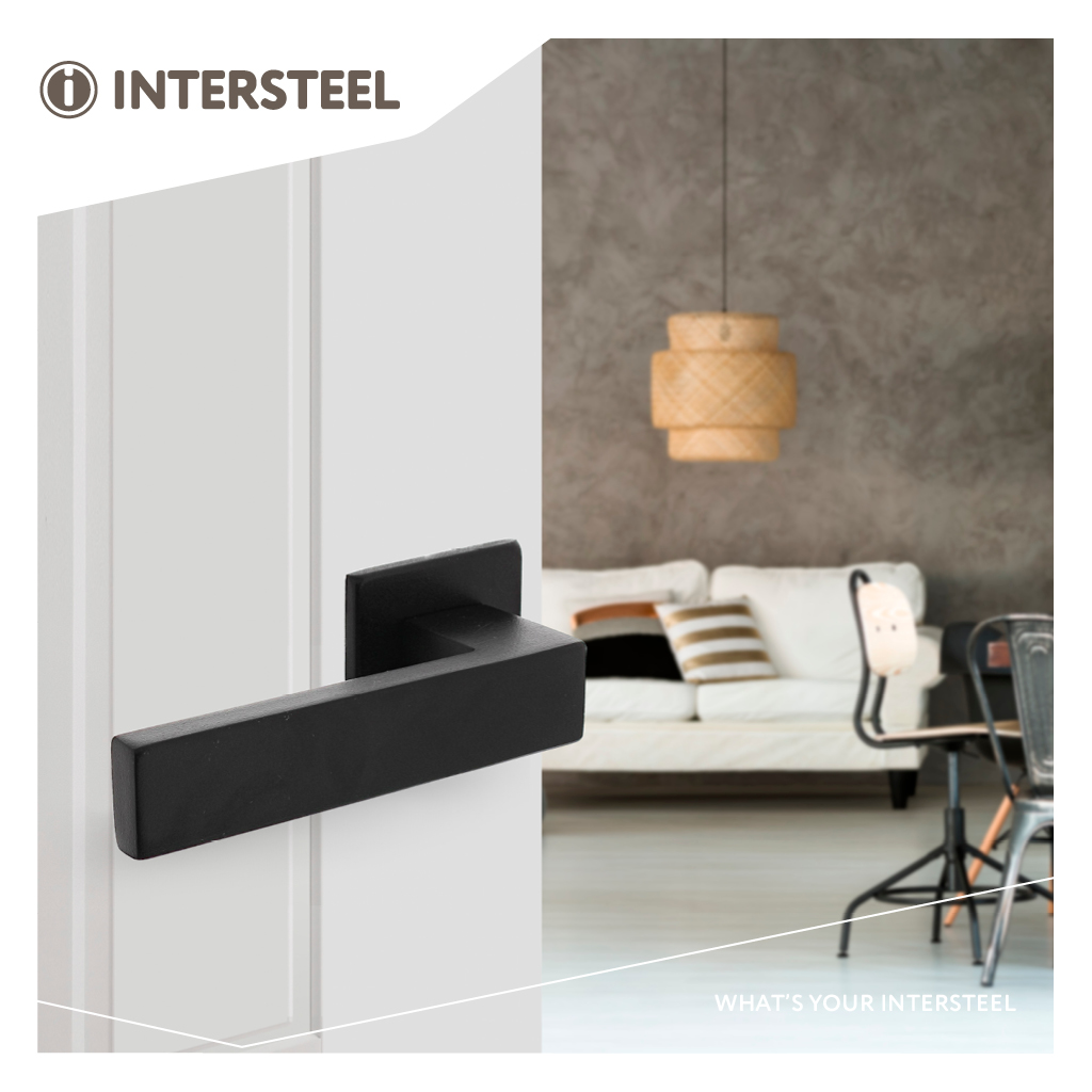 Intersteel Deurkruk Amsterdam op vierkante rozet 50x50x5 mm mat zwart 4 0023.092302 9