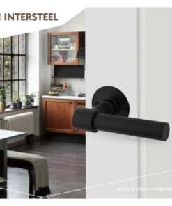 Intersteel Deurkruk L/L-model met rozet 2 mm rvs/zwart 7 0023.167002 9
