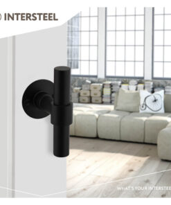 Intersteel Deurkruk L/T-model met rozet 2 mm rvs/zwart 8 0023.167102 10