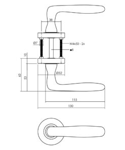 Intersteel Deurkruk Bjorn op rozet ø52x10 mm mat zwart 6 0023.169202 2 1