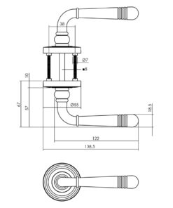 Intersteel Deurkruk Helena op rozet ø54x9 mm met nokken mat zwart 5 0023.172502 2