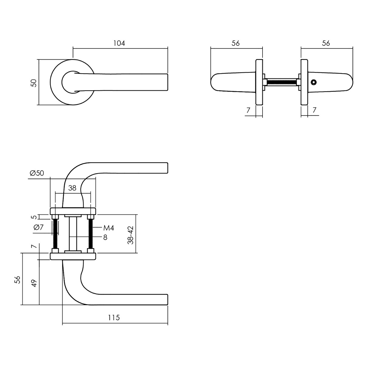 Intersteel Deurbeslag set loopslot zwart met deurkruk Eucla met rozet zwart 2 0023.210015 2