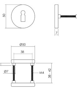 Intersteel Rozet sleutelgat ø50x7 mm aluminium zwart 3 0023.309286 2