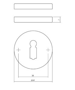 Intersteel Rozet sleutelgat rond verdekt mat zwart 3 0023.318686 2