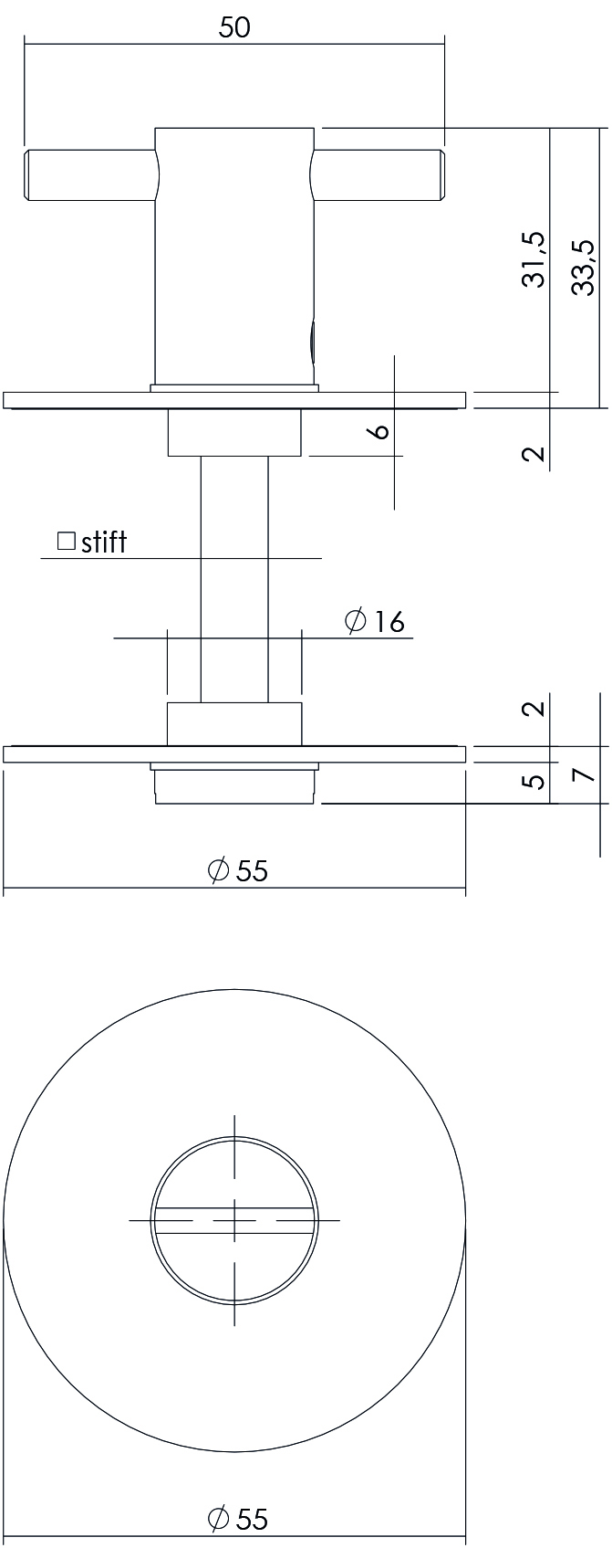 Intersteel Rozet toilet-/badkamersluiting rond plat zelfklevend 8 mm 2 0023.340360 2