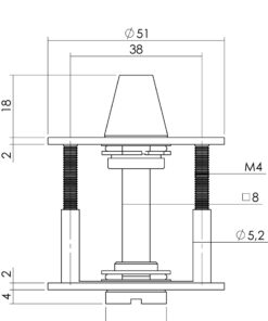 Intersteel Rozet toilet-/badkamersluiting 2 mm dun rvs/zwart 3 0023.340960 2