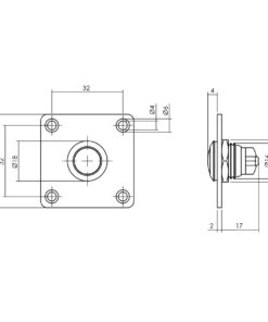 Intersteel Deurbel vierkant rvs/mat zwart 6 0023.341926 2 1