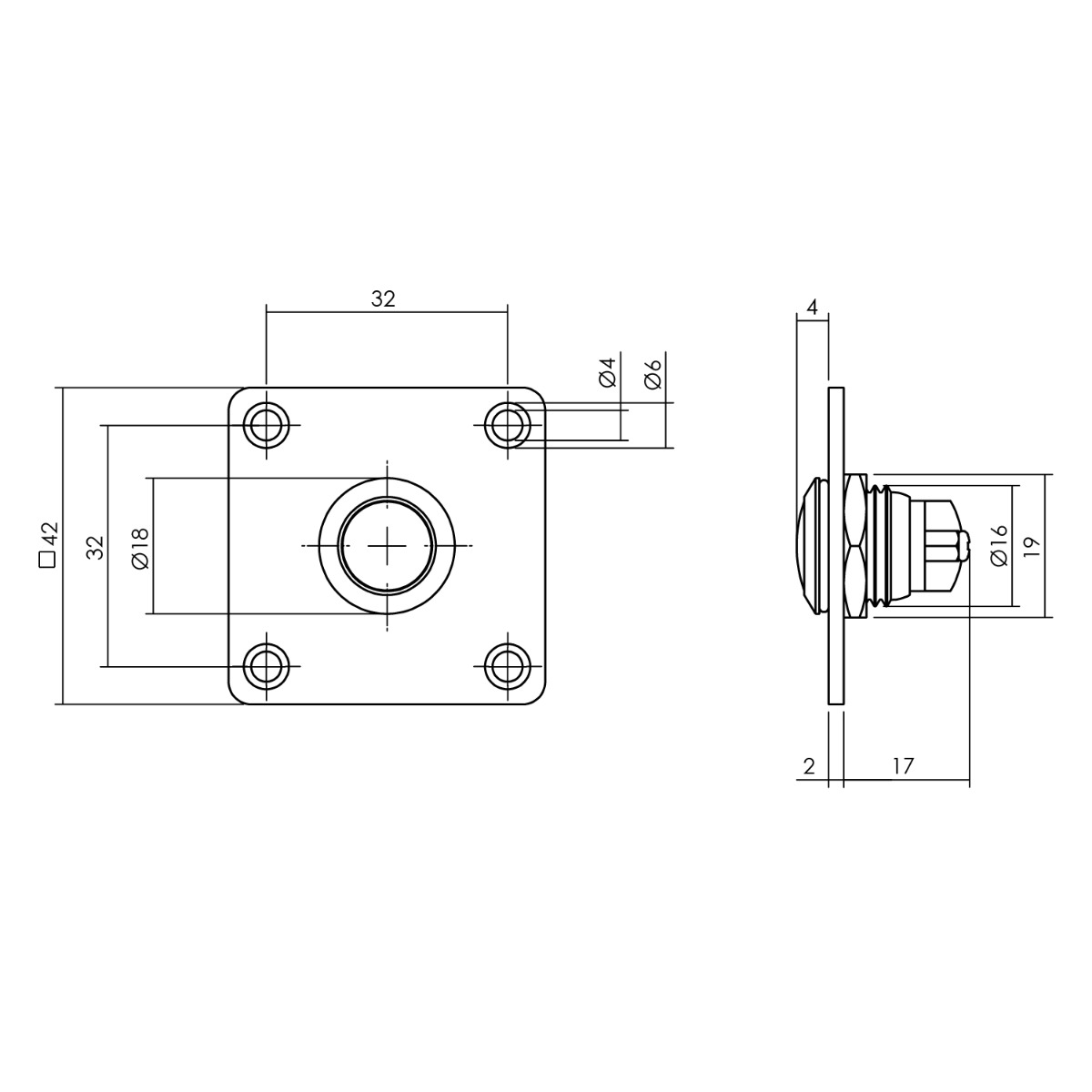 Intersteel Deurbel vierkant rvs/mat zwart 3 0023.341926 2 1
