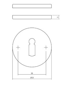 Intersteel Rozet met sleutelgat rvs geborsteld mat zwart 3 0023.343186 2
