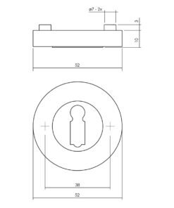 Intersteel Rozet met sleutelgat rond ø52x10 mm wit 3 0023.347686 2 1