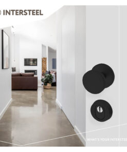 Intersteel Voordeurknop rond Ø55 mm éénzijdige montage aluminium zwart 4 0023.375002 0023.392911