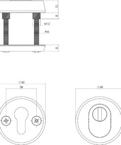 Intersteel Veiligheidsrozet SKG*** rond met kerntrekbeveiliging aluminium zwart 4 0023.375002 2