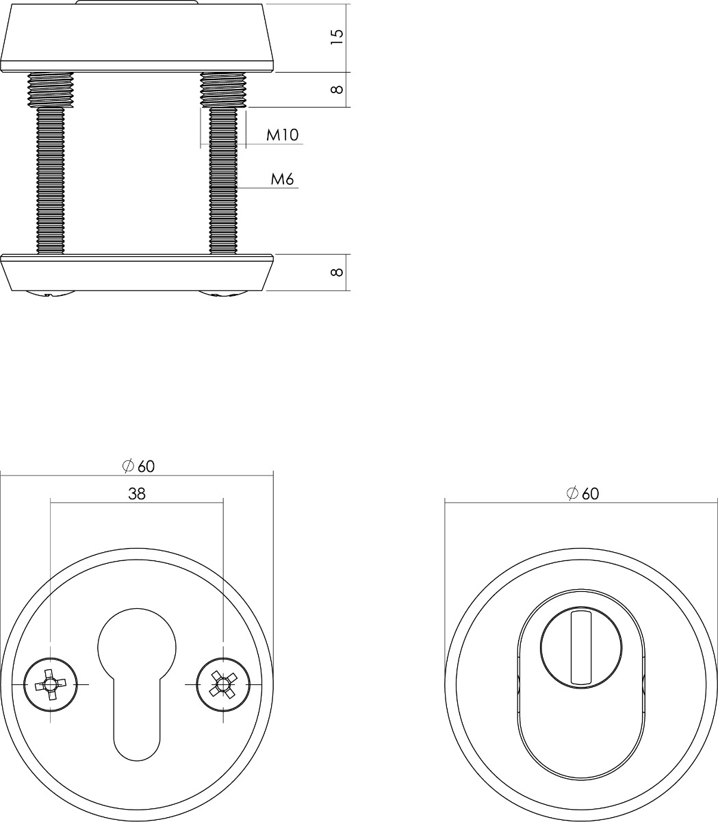 Intersteel Veiligheidsrozet SKG*** rond met kerntrekbeveiliging aluminium zwart 2 0023.375002 2
