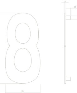 Intersteel Huisnummer 8 rvs mat zwart 3 0023.402048 2