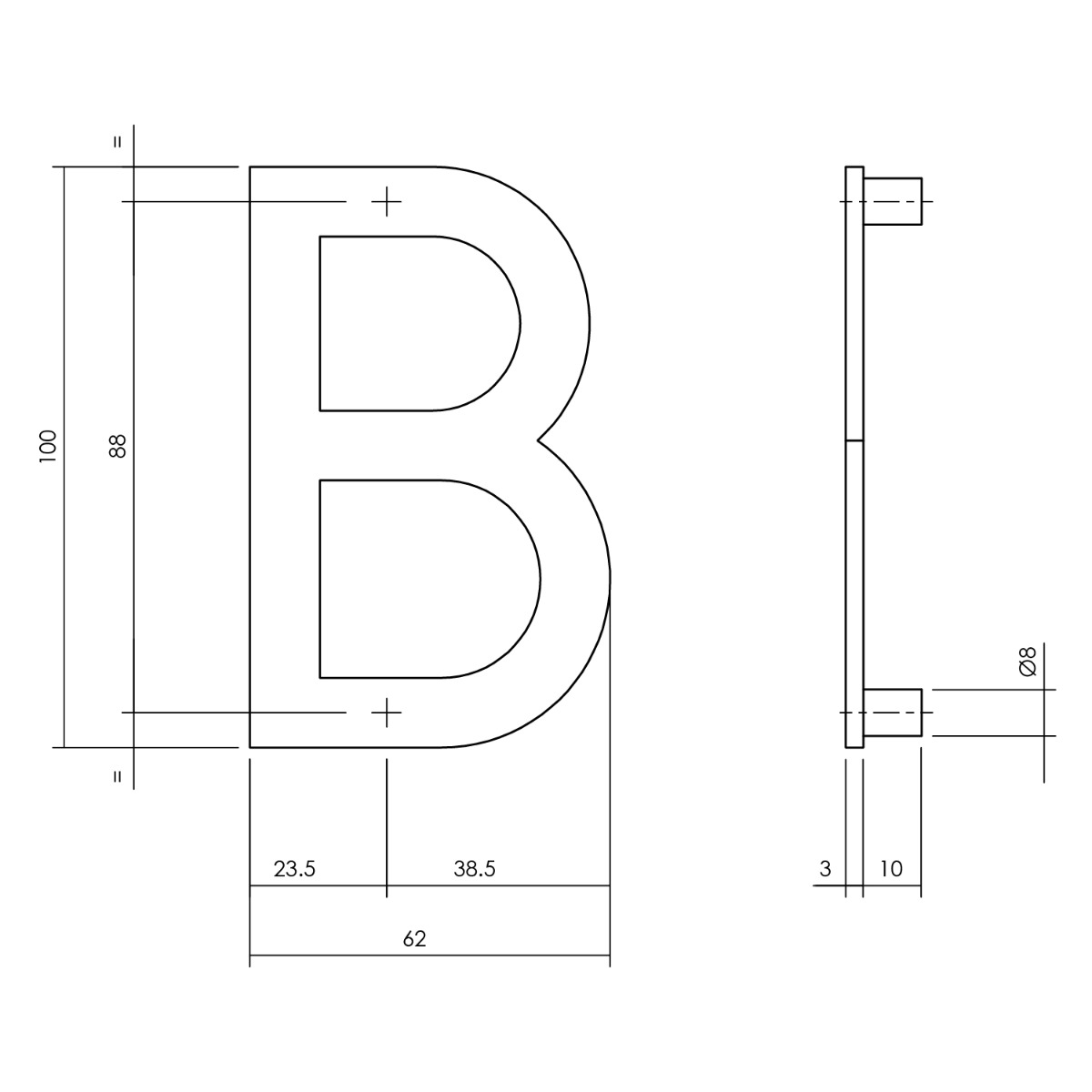 Intersteel Huisletter B 100 mm zwart 2 0023.402602 2 1