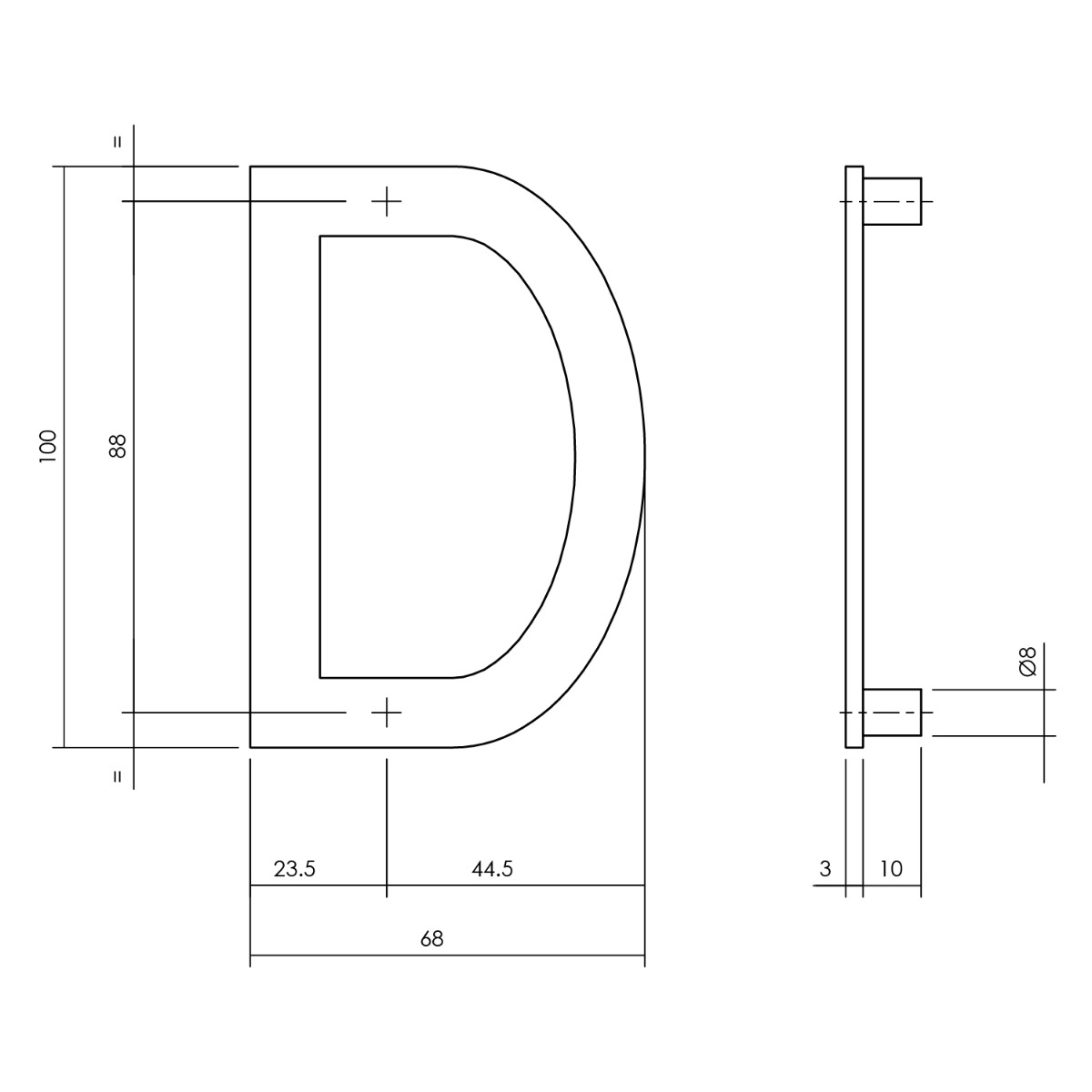 Intersteel Huisletter D 100 mm zwart 2 0023.402604 2 1