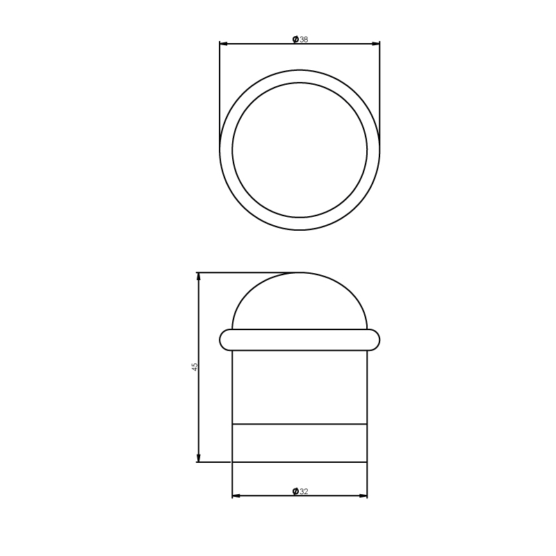 Intersteel Deurstop met ring mat zwart 3 0023.442000 2
