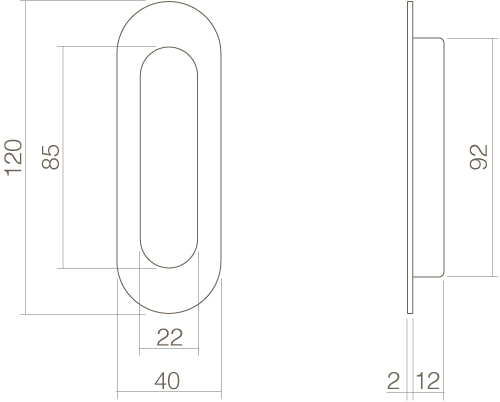 Intersteel Schuifdeurkom ovaal 120x40mm blind mat zwart 2 0023.447681 2
