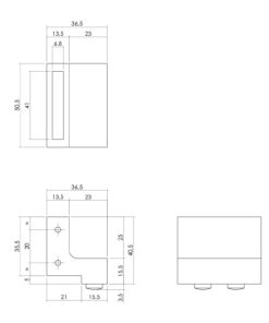 Intersteel Set van 2 stoppers tbv schuifdeursysteem, incl. bevestiging, mat zwart 3 0023.450107 2