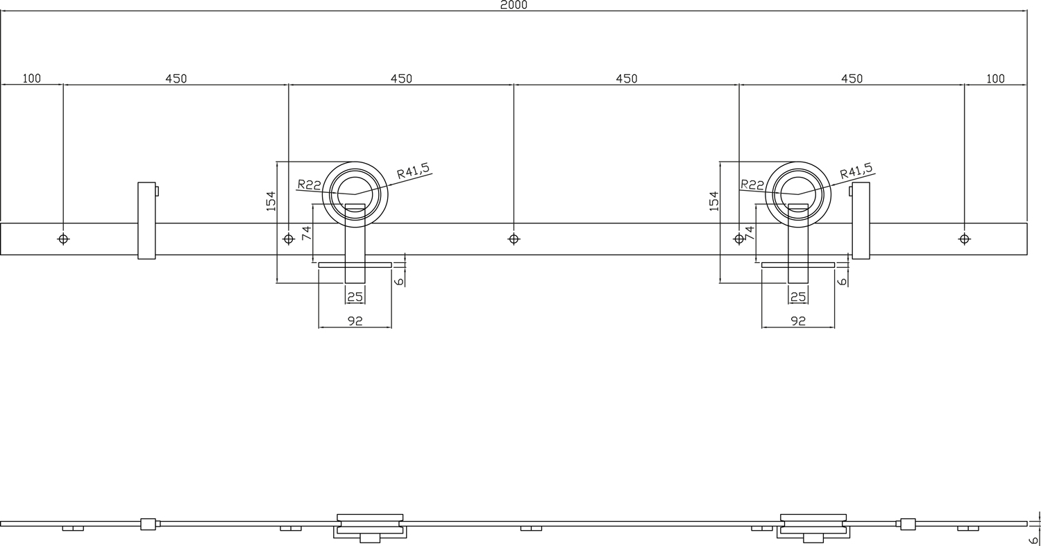 Intersteel Schuifdeursysteem Modern Top mat zwart 3 0023.450122 2