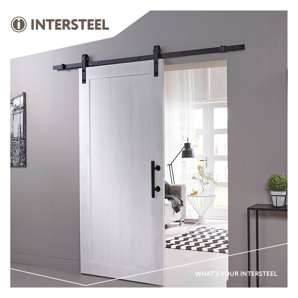 Intersteel Deurgreep T-model Ø25x305 mm met schuifdeurkom 220x60 mm zwart 3 0023.450160 9