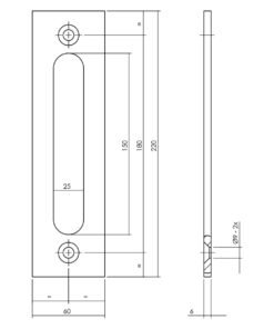 Intersteel Schuifdeurkom opschroevend 220x60x6 mm zwart 3 0023.450161 2