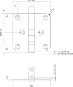 Intersteel Kogellagerscharnier afgerond tot 50 kilo mat zwart 5 0023.462530 2