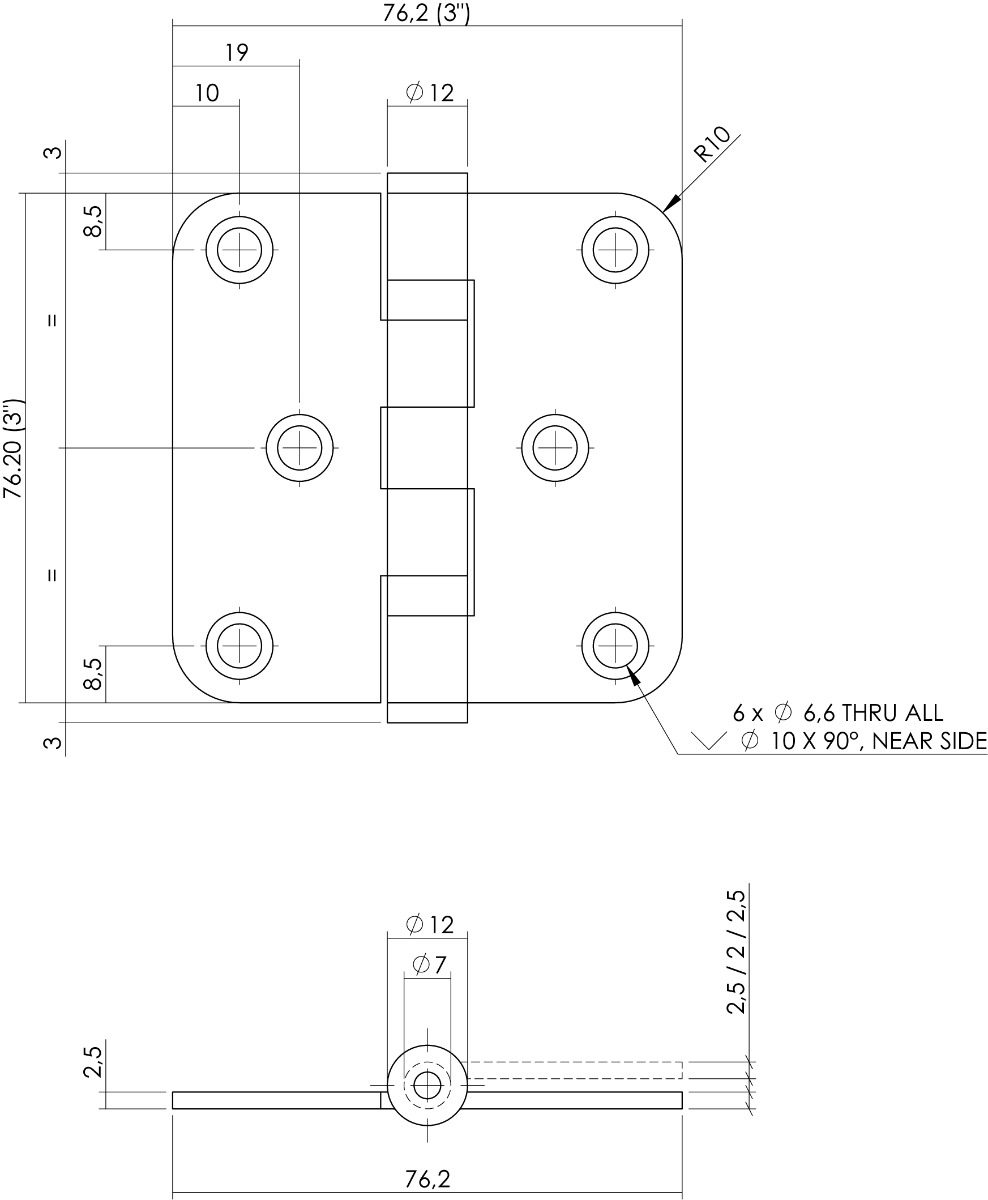 Intersteel Kogellagerscharnier afgerond tot 50 kilo mat zwart 3 0023.462530 2
