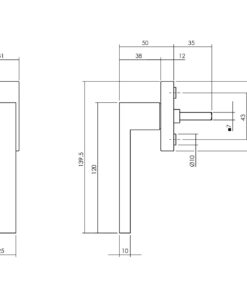 Intersteel Raamkruk Amsterdam op rechthoekige rozet zwart 5 0023.615625 2