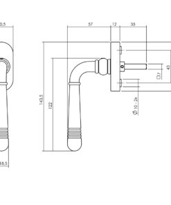 Intersteel Raamkruk Helena op ovale rozet zwart 3 0023.617050 2
