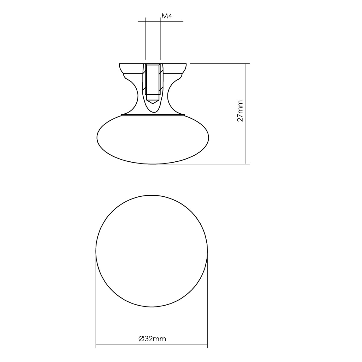 Intersteel Meubelknop paddenstoel Ø32 mm zwart 2 0023.847812 2