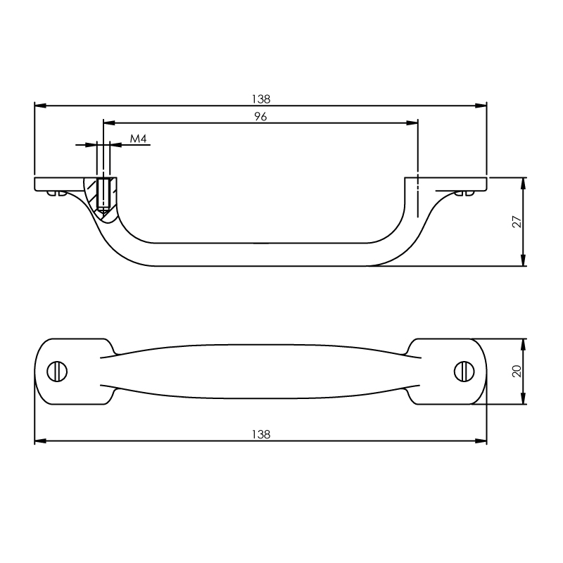 Intersteel Meubelgreep 138 mm mat zwart 2 0023.875280 2