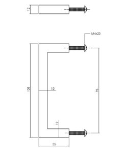 Intersteel Meubelgreep vierkant 108 mm zwart 3 0023.892700 2