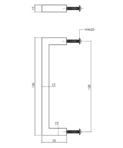 Intersteel Meubelgreep vierkant 140 mm zwart 3 0023.892701 2