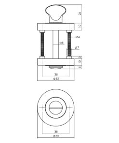 Intersteel Deurbeslag set toiletslot 63/8mm wit met deurkruk Bastian en WC-sluiting wit 6 0027.169399 3