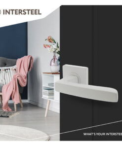 Intersteel Deurkruk Minos op vierkante rozet 55x55x10 mm wit 6 0027.171202 9