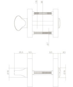 Intersteel Rozet met toilet-/badkamersluiting vierkant 55x55x10 mm wit 4 0027.318560 2