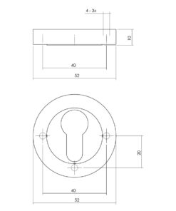 Intersteel Rozet met profielcilindergat rond ø52x10 mm wit 3 0027.347687 2