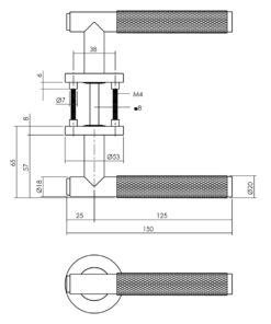Intersteel Deurkruk Rombo op rozet ø53x8 mm antracietgrijs 7 0029.126902 2