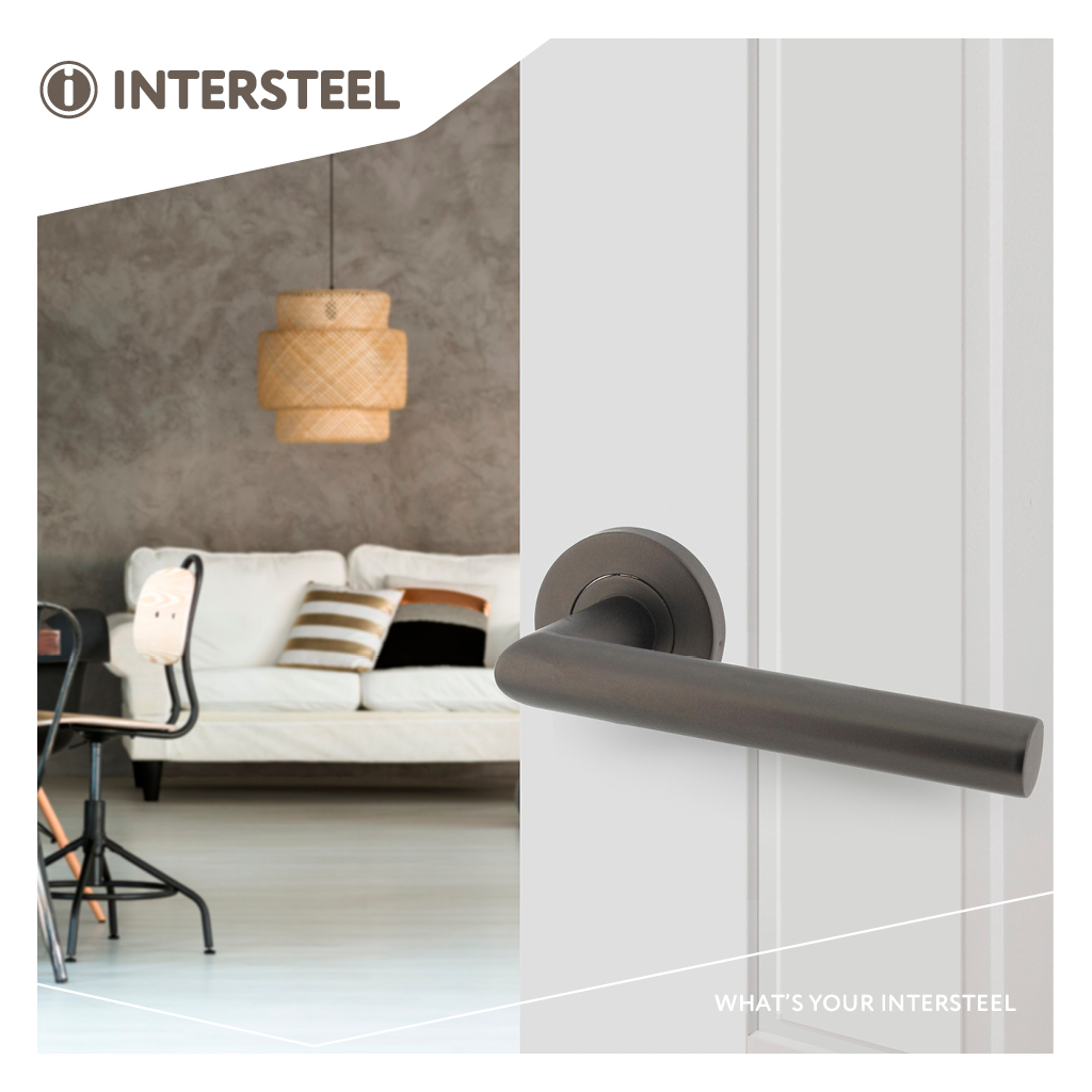 Intersteel Deurkruk Hoek 90° op rozet ø53x8 mm antracietgrijs 3 0029.127202 9