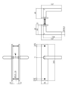 Intersteel Deurkruk Bastian op schild 245x45 mm blind antracietgrijs 3 0029.174311 2