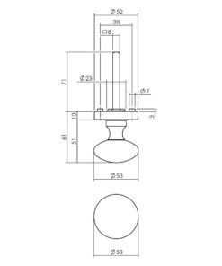 Intersteel Deurknop rond op rozet antracietgrijs 3 0029.212600 2