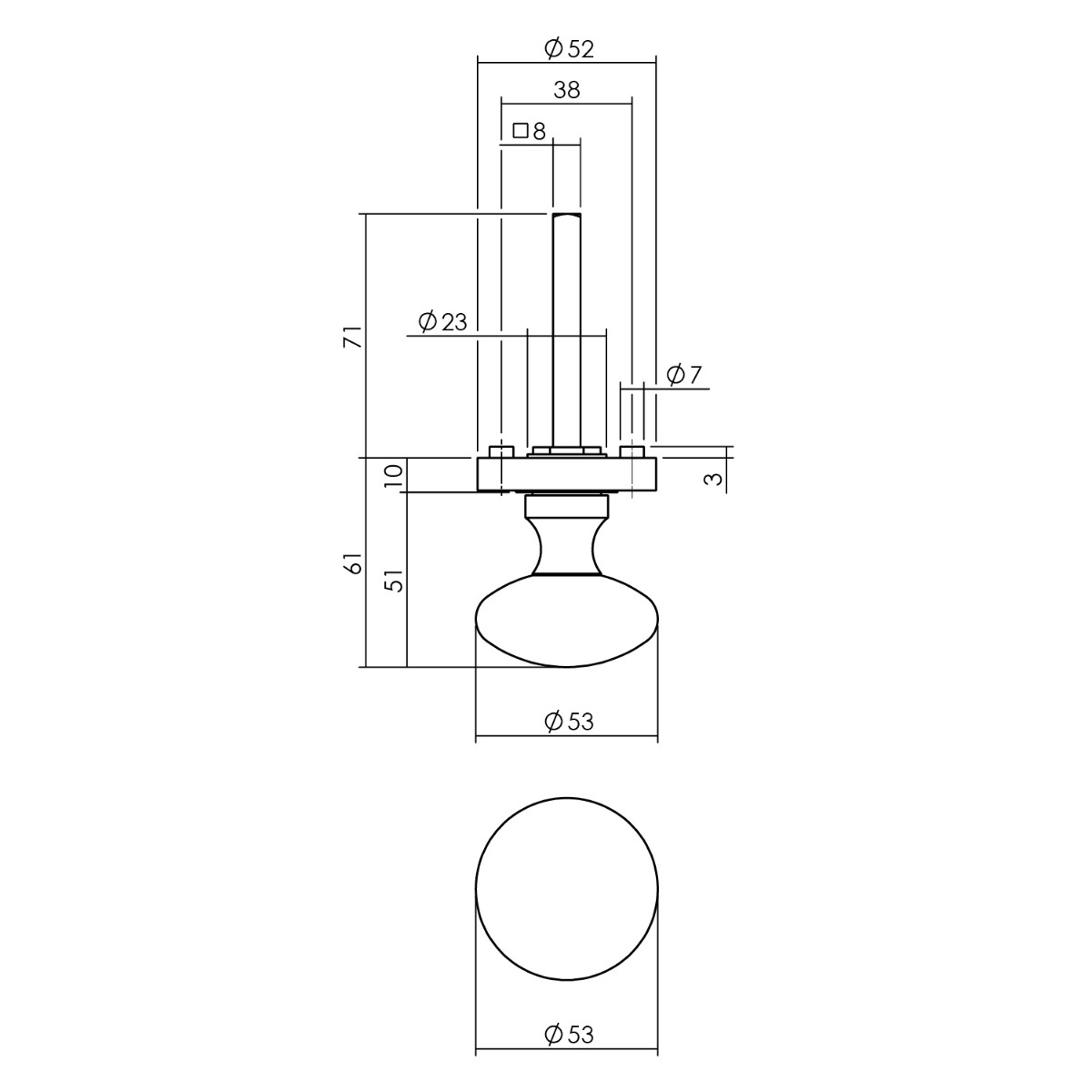 Intersteel Deurknop rond op rozet antracietgrijs 2 0029.212600 2