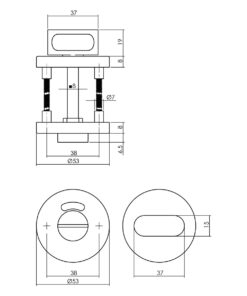 Intersteel Rozet met toilet-/badkamersluiting ø53x8 mm antracietgrijs 3 0029.351260 2 1